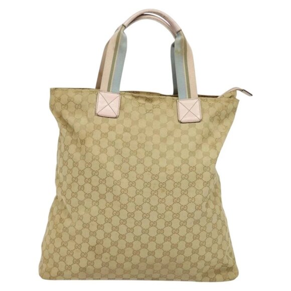 GUCCI GG Canvas Tote Bag Beige Gold 131233 Auth 121682 - Picture 2 of 15